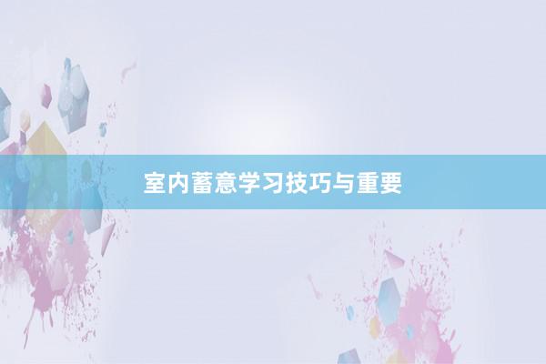 室内蓄意学习技巧与重要