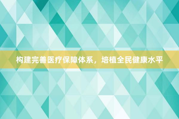 构建完善医疗保障体系，培植全民健康水平