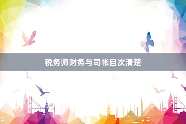 税务师财务与司帐目次清楚